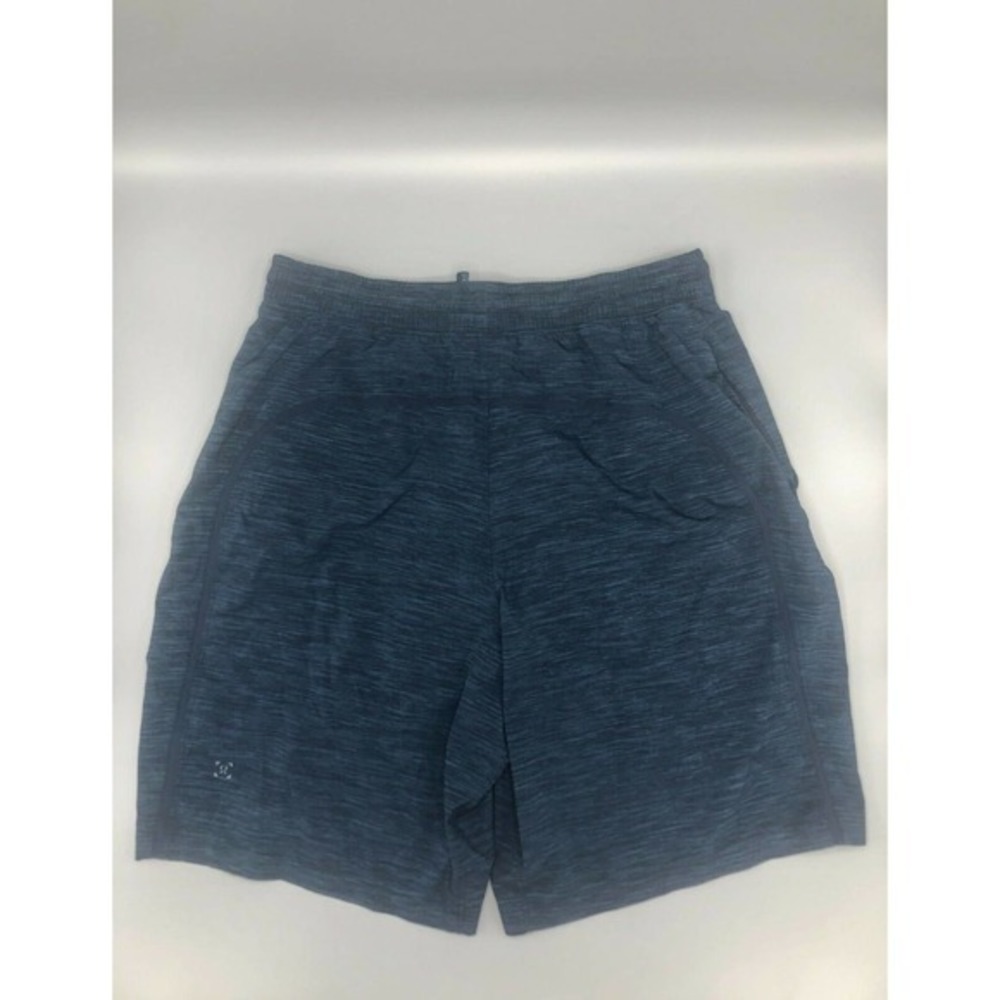 Lululemon Pace Breaker‎ Short Men's Sz M Blue/Black Drawstring Waist